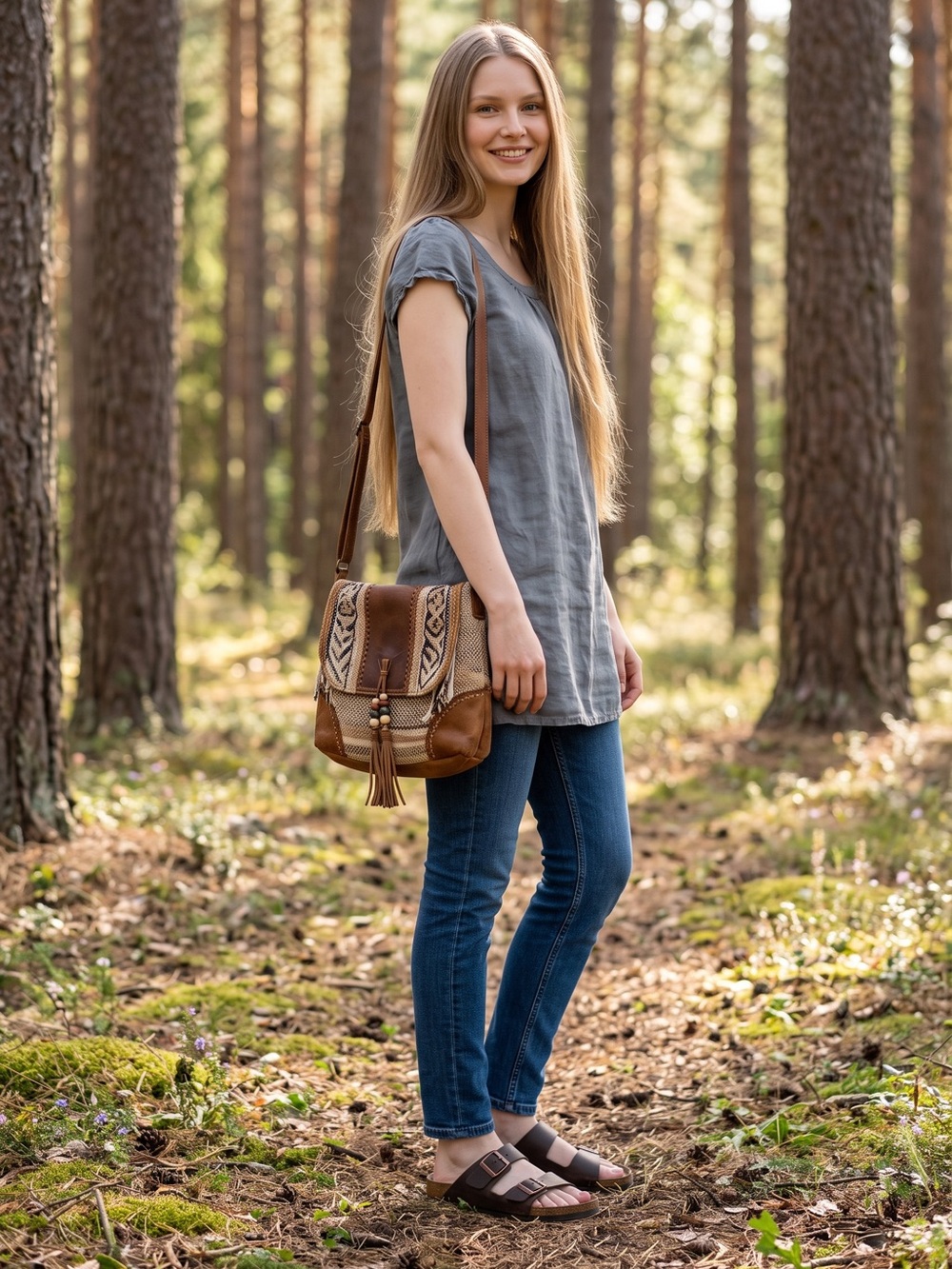 Flax Gray Linen Top